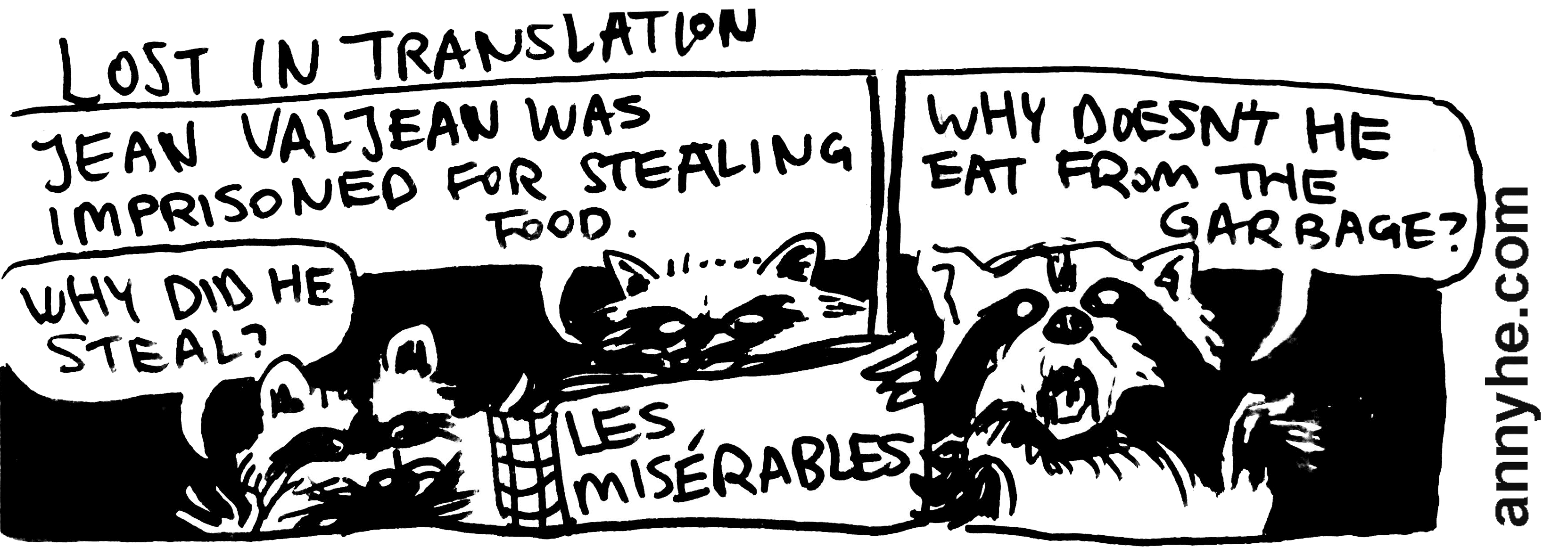 Racoons read Les Miserables